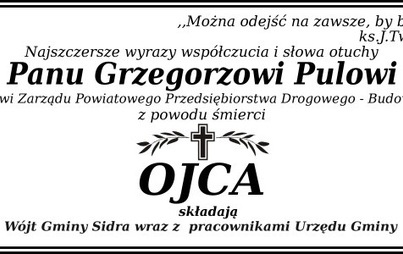 Zdjęcie do Kondolencje i wyrazy wsp&oacute;łczucia