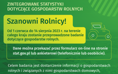Zdjęcie do Zintegrowane statystyki dotyczące gospodarstw rolnych