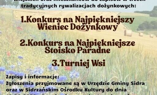 Zdjęcie do Dożynki Gminy Sidra 2026 - zapisy na konkurencje dożynkowe!