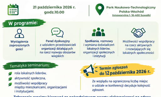 Zdjęcie do Zaproszenie na Seminarium Forum Lider&oacute;w Zmian na Obszarach Wiejskich