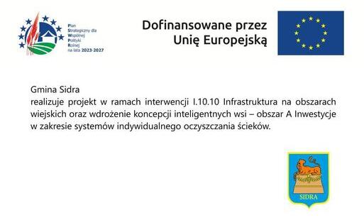 Zdjęcie do Dofinansowanie na realizację zadania pn. &bdquo;Budowa przydomowych oczyszczalni ściek&oacute;w na terenie Gminy Sidra&rdquo;